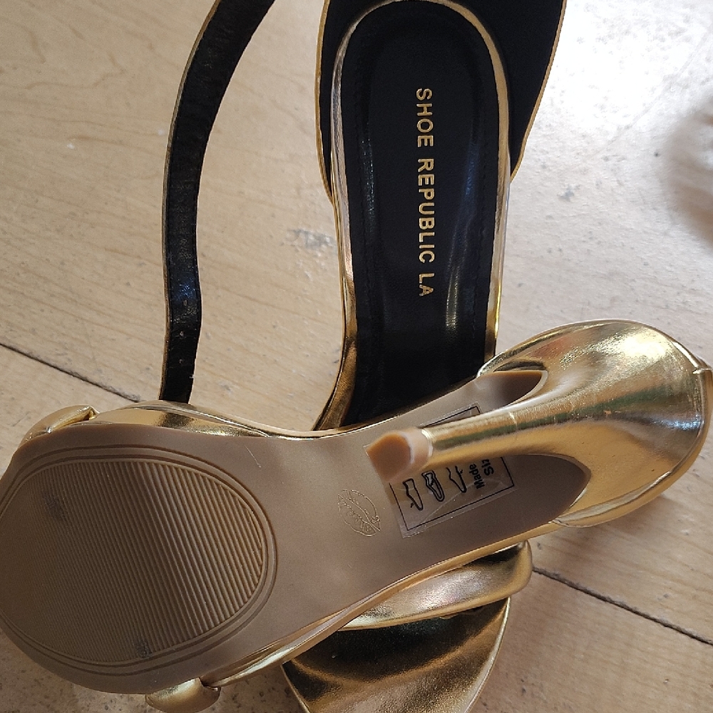 Shoe Republic LA Metallic Gold Heels